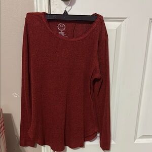 Maurices Red Long Sleeve Blouse